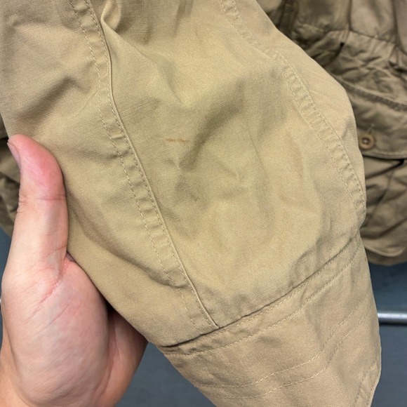 LL Bean Hooded Twill Utility Field Jacket Men's XXL Tall Beige Outdoor - Picture 5 of 12
